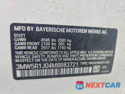 Zdjęcie 12 z 12 samochodu: 2021 BMW 330I VIN:3MW5R1J04M8B83721 - miniatura