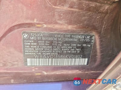 Zdjęcie 12 z 12 samochodu: 2006 BMW 325 XI VIN:WBAVD13586KV01302 - miniatura