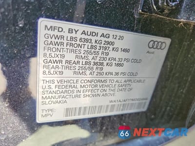 Zdjęcie 13 z 13 samochodu: 2021 AUDI Q7 PREMIUM VIN:WA1AJAF77MD024946 - miniatura