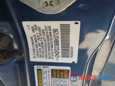 Zdjęcie 12 z 12 samochodu: 2008 HONDA CIVIC LX VIN:2HGFG12608H521290 - miniatura