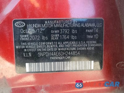 Zdjęcie 13 z 13 samochodu: 2013 HYUNDAI ELANTRA LIMITED VIN:5NPDH4AE6DH244854 - miniatura