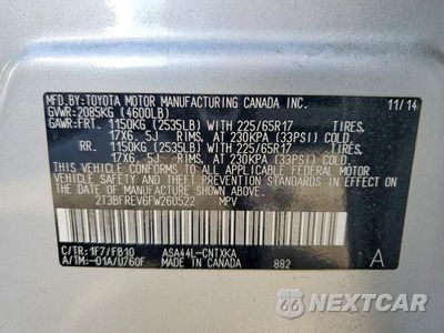 Zdjęcie 13 z 13 samochodu: 2015 TOYOTA RAV4 LE VIN:2T3BFREV6FW260522 - miniatura