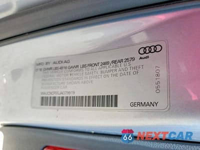 Zdjęcie 12 z 12 samochodu: 2018 AUDI A5 PRESTIGE VIN:WAUCNCF55JA079919 - miniatura