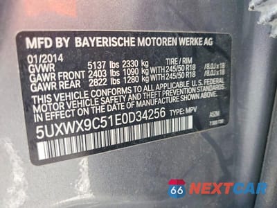 Zdjęcie 13 z 13 samochodu: 2014 BMW X3 XDRIVE28I VIN:5UXWX9C51E0D34256 - miniatura