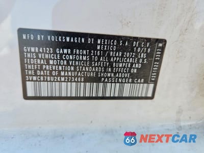 Zdjęcie 12 z 12 samochodu: 2019 VOLKSWAGEN JETTA S VIN:3VWCB7BU2KM273468 - miniatura