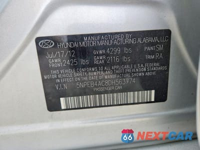 Zdjęcie 12 z 12 samochodu: 2013 HYUNDAI SONATA GLS VIN:5NPEB4AC8DH563774 - miniatura