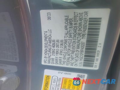 Zdjęcie 12 z 12 samochodu: 2023 HONDA ACCORD HYBRID SPORT VIN:1HGCY2F56PA052307 - miniatura