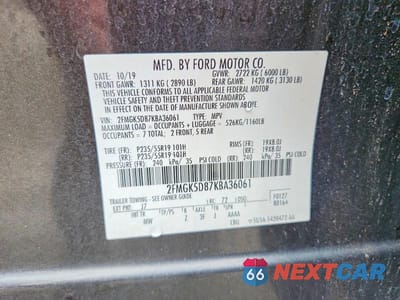 Zdjęcie 14 z 14 samochodu: 2019 FORD FLEX LIMITED VIN:2FMGK5D87KBA36061 - miniatura