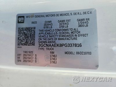 Zdjęcie 12 z 12 samochodu: 2023 CHEVROLET SILVERADO C1500 VIN:3GCNAAEK8PG337816 - miniatura