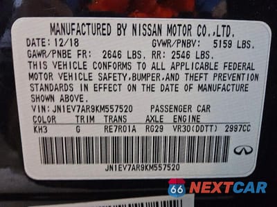 Zdjęcie 12 z 12 samochodu: 2019 INFINITI Q50 3.0T LUXE VIN:JN1EV7AR9KM557520 - miniatura