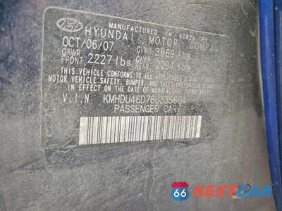 Zdjęcie 13 z 13 samochodu: 2008 HYUNDAI ELANTRA GLS VIN:KMHDU46D78U335604 - miniatura
