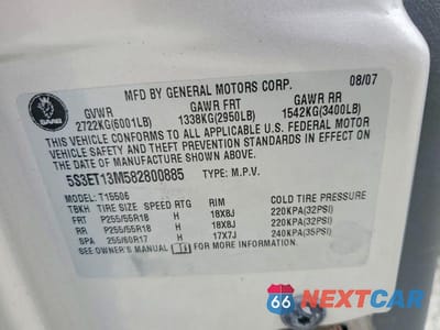 Zdjęcie 13 z 13 samochodu: 2008 SAAB 9-7X 5.3I VIN:5S3ET13M582800885 - miniatura
