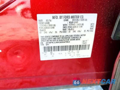 Zdjęcie 13 z 13 samochodu: 2016 FORD EDGE SEL VIN:2FMPK3J95GBB47863 - miniatura
