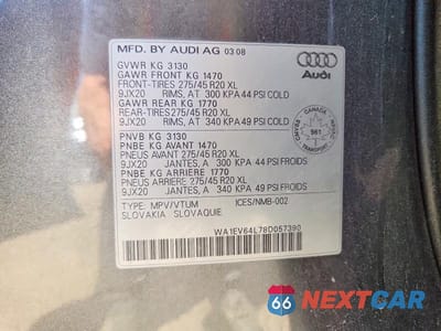 Zdjęcie 13 z 13 samochodu: 2008 AUDI Q7 4.2 QUATTRO S-LINE VIN:WA1EV64L78D057390 - miniatura