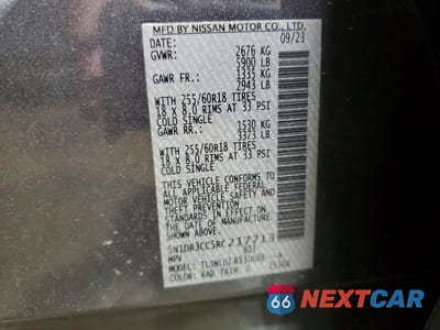 Zdjęcie 14 z 14 samochodu: 2024 NISSAN PATHFINDER SL VIN:5N1DR3CC5RC217713 - miniatura