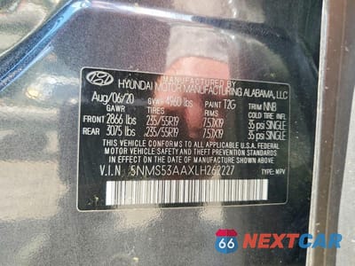 Zdjęcie 13 z 13 samochodu: 2020 HYUNDAI SANTA FE LIMITED 2.0T VIN:5NMS53AAXLH262227 - miniatura