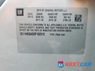 Zdjęcie 12 z 12 samochodu: 2013 CHEVROLET MALIBU LTZ VIN:1G11H5SA6DF162310 - miniatura