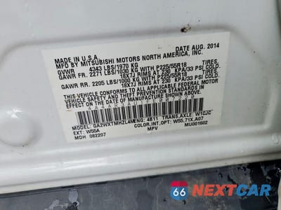 Zdjęcie 13 z 13 samochodu: 2015 MITSUBISHI OUTLANDER SPORT ES VIN:4A4AR3AU1FE007220 - miniatura