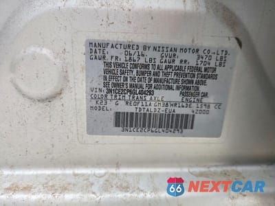 Zdjęcie 13 z 13 samochodu: 2016 NISSAN VERSA NOTE SV VIN:3N1CE2CP6GL404293 - miniatura