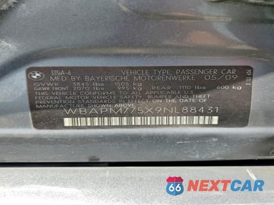Zdjęcie 12 z 12 samochodu: 2009 BMW 335 I VIN:WBAPM775X9NL88431 - miniatura