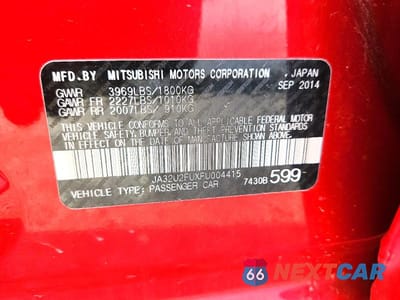 Zdjęcie 12 z 12 samochodu: 2015 MITSUBISHI LANCER VIN:JA32U2FUXFU004415 - miniatura