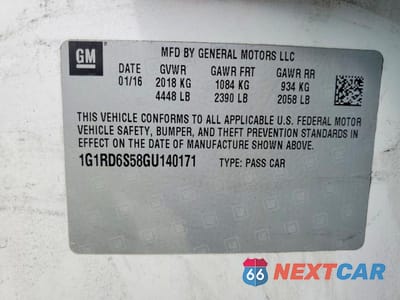 Zdjęcie 12 z 12 samochodu: 2016 CHEVROLET VOLT LTZ VIN:1G1RD6S58GU140171 - miniatura
