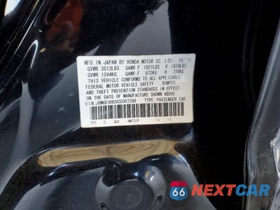 Zdjęcie 12 z 12 samochodu: 2012 HONDA FIT SPORT VIN:JHMGE8H50CC007398 - miniatura