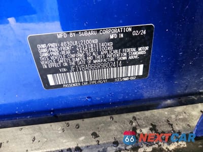 Zdjęcie 12 z 12 samochodu: 2024 SUBARU WRX VIN:JF1VBAB66R9802414 - miniatura