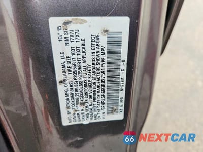 Zdjęcie 13 z 13 samochodu: 2016 HONDA ODYSSEY EXL VIN:5FNRL5H66GB027591 - miniatura