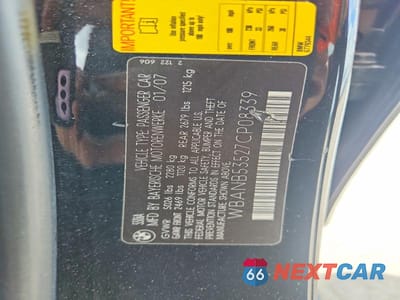 Zdjęcie 12 z 12 samochodu: 2007 BMW 550 I VIN:WBANB53527CP08339 - miniatura