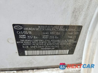 Zdjęcie 12 z 12 samochodu: 2019 HYUNDAI SONATA LIMITED VIN:5NPE34AF2KH746348 - miniatura