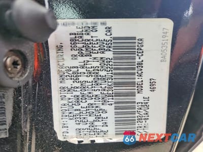 Zdjęcie 12 z 12 samochodu: 2003 TOYOTA CAMRY XLE VIN:4T1BE30KX3U152292 - miniatura
