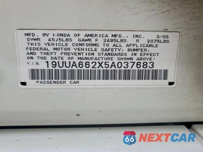 Zdjęcie 13 z 13 samochodu: 2005 ACURA TL BASE VIN:19UUA662X5A037683 - miniatura