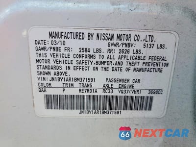 Zdjęcie 12 z 12 samochodu: 2011 INFINITI M37 X VIN:JN1BY1AR1BM371591 - miniatura