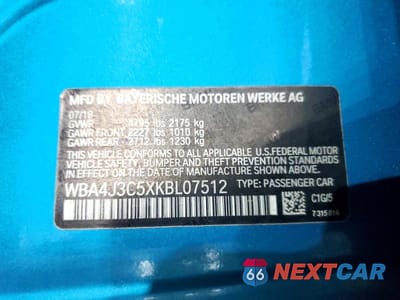 Zdjęcie 12 z 12 samochodu: 2019 BMW 430XI GRAN COUPE VIN:WBA4J3C5XKBL07512 - miniatura