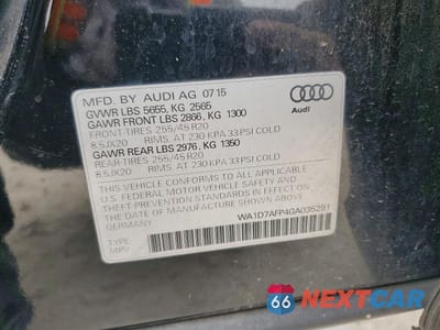 Zdjęcie 13 z 13 samochodu: 2016 AUDI Q5 PREMIUM PLUS S-LINE VIN:WA1D7AFP4GA035291 - miniatura