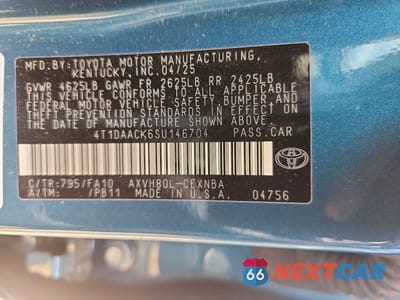 Zdjęcie 13 z 13 samochodu: 2025 TOYOTA CAMRY LE VIN:4T1DAACK6SU146704 - miniatura