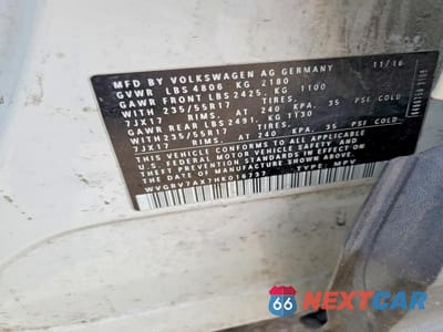 Zdjęcie 12 z 12 samochodu: 2017 VOLKSWAGEN TIGUAN WOLFSBURG VIN:WVGRV7AX7HK016737 - miniatura
