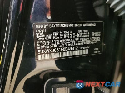 Zdjęcie 14 z 14 samochodu: 2015 BMW X3 XDRIVE28I VIN:5UXWX9C51F0D49812 - miniatura