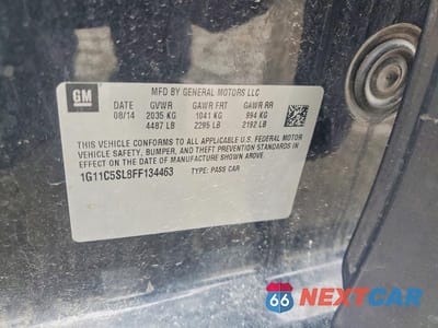 Zdjęcie 12 z 12 samochodu: 2015 CHEVROLET MALIBU 1LT VIN:1G11C5SL8FF134463 - miniatura