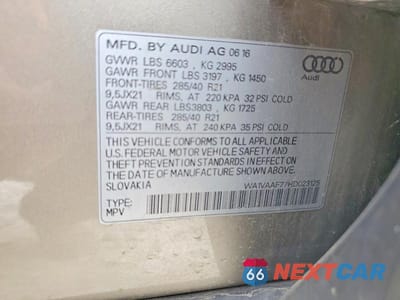 Zdjęcie 13 z 13 samochodu: 2017 AUDI Q7 PRESTIGE VIN:WA1VAAF77HD023125 - miniatura