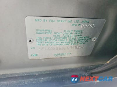 Zdjęcie 13 z 13 samochodu: 2005 SUBARU FORESTER 2.5X VIN:JF1SG63655H753805 - miniatura