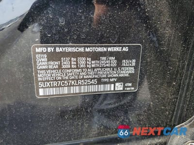 Zdjęcie 13 z 13 samochodu: 2019 BMW X3 SDRIVE30I VIN:5UXTR7C57KLR52545 - miniatura