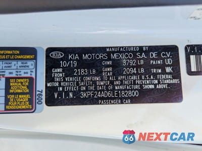 Zdjęcie 12 z 12 samochodu: 2020 KIA FORTE FE VIN:3KPF24AD6LE182800 - miniatura