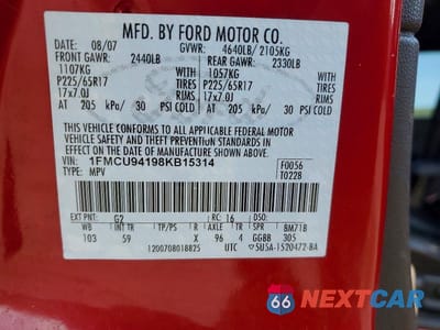 Zdjęcie 13 z 13 samochodu: 2008 FORD ESCAPE LIMITED VIN:1FMCU94198KB15314 - miniatura