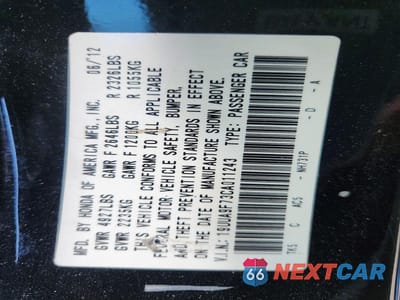 Zdjęcie 12 z 12 samochodu: 2012 ACURA TL VIN:19UUA9F73CA011243 - miniatura