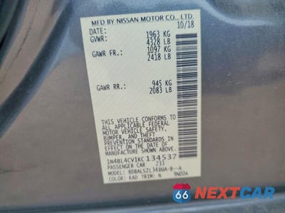 Zdjęcie 12 z 12 samochodu: 2019 NISSAN ALTIMA SR VIN:1N4BL4CV1KC134537 - miniatura