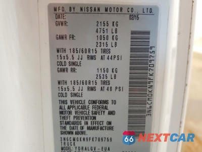 Zdjęcie 13 z 13 samochodu: 2015 NISSAN NV200 VIN:3N6CM0KN9FK709759 - miniatura