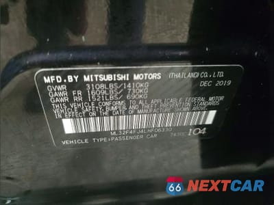 Zdjęcie 10 z 10 samochodu: 2020 MITSUBISHI MIRAGE G4 SE VIN:ML32F4FJ4LHF06330 - miniatura