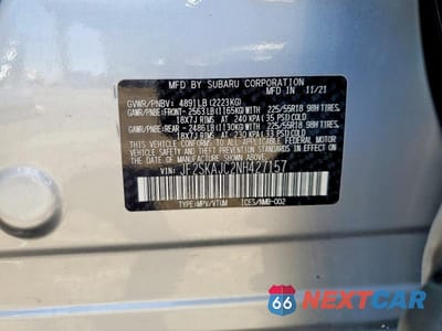 Zdjęcie 12 z 12 samochodu: 2022 SUBARU FORESTER SPORT VIN:JF2SKAJC2NH427157 - miniatura